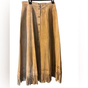 Patricia Wolf Vintage Suede skirt with fringe